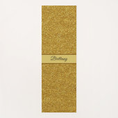 Faux Metallic Gold Glitter Artsy Abstract Naam toe Yogamat (Voorkant)