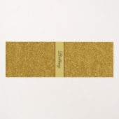Faux Metallic Gold Glitter Artsy Abstract Naam toe Yogamat (Voorkant (horizontaal))