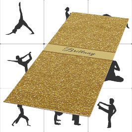 Faux Metallic Gold Glitter Artsy Abstract Naam toe Yogamat