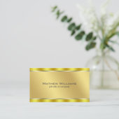 Faux Metallic Gold QR Code Minimalist Visitekaartje (Staand voorkant)