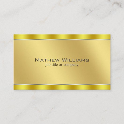 Faux Metallic Gold QR Code Minimalist Visitekaartje (Voorkant)