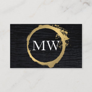 Faux Metallic Gold Velvet Black met monogram Visitekaartje