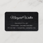Faux Metallic Gold Velvet Black met monogram Visitekaartje (Achterkant)
