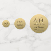 Faux Metallic Goud Zwart 50ste bruiloft Jubileum Confetti (Voorkanten)