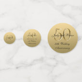 Faux Metallic Goud Zwart 50ste bruiloft Jubileum Confetti (Achterkanten)