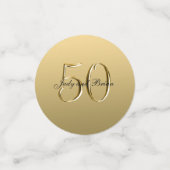 Faux Metallic Goud Zwart 50ste bruiloft Jubileum Confetti (Kleine voorkant)