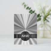 Faux metallic monogram briefkaart (Staand voorkant)