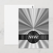 Faux metallic monogram briefkaart (Voorkant / Achterkant)
