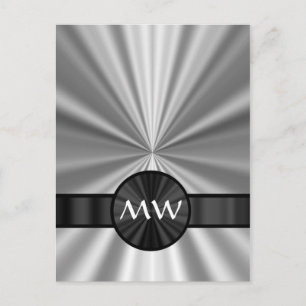 Faux metallic monogram briefkaart