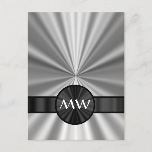 Faux metallic monogram briefkaart (Voorkant)