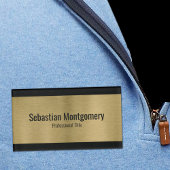 Faux Metallic Professional, geborsteld Gold zwarte Naambadge