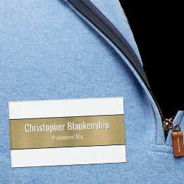 Faux Metallic Professional, geborsteld Gold zwarte Naambadge