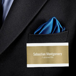 Faux Metallic Professional, geborsteld Gold zwarte Naambadge