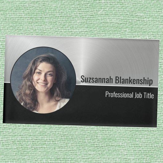 Faux Metallic Professional Silver Flare Foto Naambadge