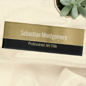 Faux Metallic Professioneel Geborsteld Goud Sjablo Naambadge