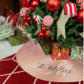 Faux Metallic Roos Gold Gradient Family Monogram Kerstboom Rok