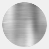 Faux Metallic Silver Grey Blank Ronde Sticker (Voorkant)