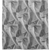 Faux Metallic Silver Grey Lame' Fabric Crumpled Douchegordijn (Voorkant)