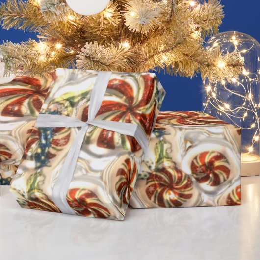Faux Metallic Snoep Pattern Glossy wrapting paper Cadeaupapier (Feestdagen)