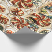 Faux Metallic Snoep Pattern Glossy wrapting paper Cadeaupapier (Hoek)