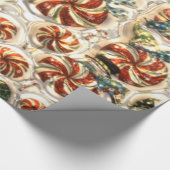 Faux Metallic Snoep Pattern Glossy wrapting paper Cadeaupapier (Hoek)