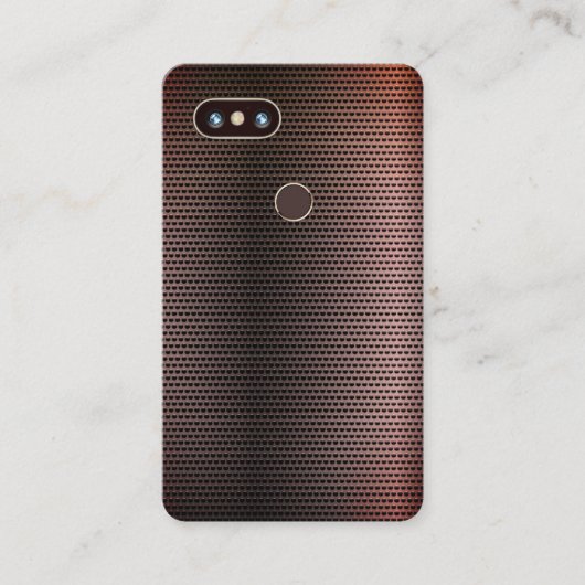 Faux Metallic Steel Phone Hoesje & Instagram Style Visitekaartje (Voorkant)