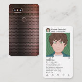 Faux Metallic Steel Phone Hoesje & Instagram Style Visitekaartje (Voorkant / Achterkant)