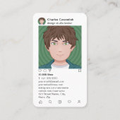 Faux Metallic Steel Phone Hoesje & Instagram Style Visitekaartje (Achterkant)