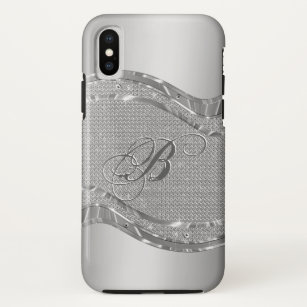 Faux metallic zilver look met diamanten patroon Case-Mate iPhone case