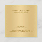 Faux métallifères gouden achtergrond glanzend goud vierkante visitekaartje (Achterkant)