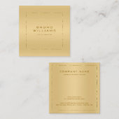 Faux métallifères gouden achtergrond glanzend goud vierkante visitekaartje (Voorkant / Achterkant)