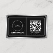 Faux metallisch lijst met logo en code visitekaartje (Voorkant)