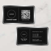 Faux metallisch lijst met logo en code visitekaartje (Voorkant / Achterkant)