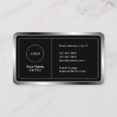 Faux metallisch lijst met logo en code visitekaartje (Achterkant)