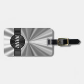 Faux metallisch monogrammen bagagelabel (Voorkant horizontaal)