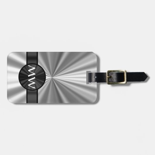 Faux metallisch monogrammen bagagelabel (Voorkant horizontaal)