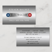 Faux metallische textuur plus en minus elektrische visitekaartje (Voorkant / Achterkant)