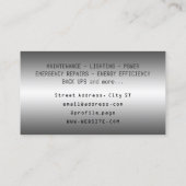 Faux metallische textuur plus en minus elektrische visitekaartje (Achterkant)