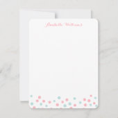 Faux Mint en Roze Glitter Confetti Notecards Notitiekaartje (Voorkant)