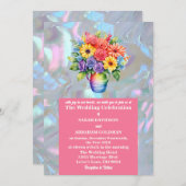 Faux Moeder van de Parel iriserende bruiloft Kaart (Voorkant / Achterkant)