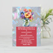 Faux Moeder van de Parel iriserende bruiloft Kaart (Staand voorkant)