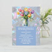 Faux Moeder van de Parel iriserende bruiloft Kaart (Staand voorkant)