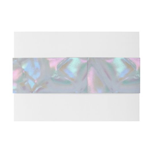 Faux Moeder van de Parel uitnodiging Buik Bands Uitnodigingen Wikkel (Achterkant Voorbeeld)