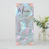 Faux Moeder van de Parel Wedding Menu (Staand voorkant)