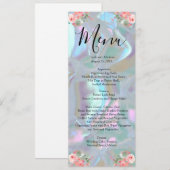 Faux Moeder van de Parel Wedding Menu (Voorkant / Achterkant)