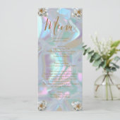 Faux Moeder van de Parel Wedding Menu (Staand voorkant)