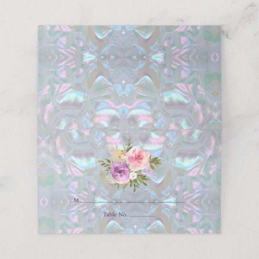 Faux Moeder van Pearl Place Card Guest Kaart Plaatskaartje (Buitenkant ongevouwen)