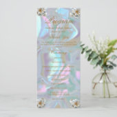 Faux Moeder van Pearl Wedding Programma (Staand voorkant)