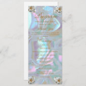 Faux Moeder van Pearl Wedding Programma (Voorkant / Achterkant)