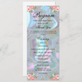 Faux Moeder van Pearl Wedding Programma (Voorkant / Achterkant)